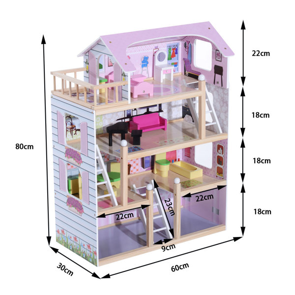 Freeport Park Puppenhaus Carlyle mit Möbeln | Wayfair.de